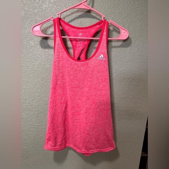 Adidas Women's Bright Pink Racerback Tank - Picture 1 of 4